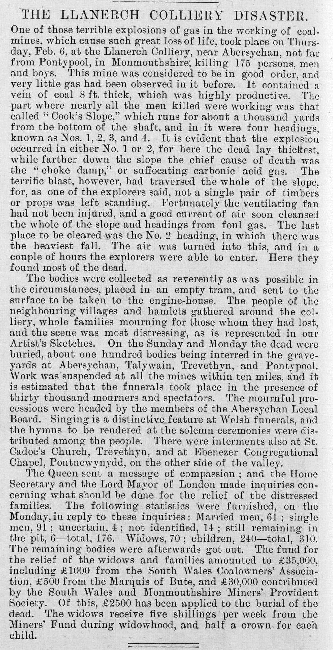 Llanerch disaster text